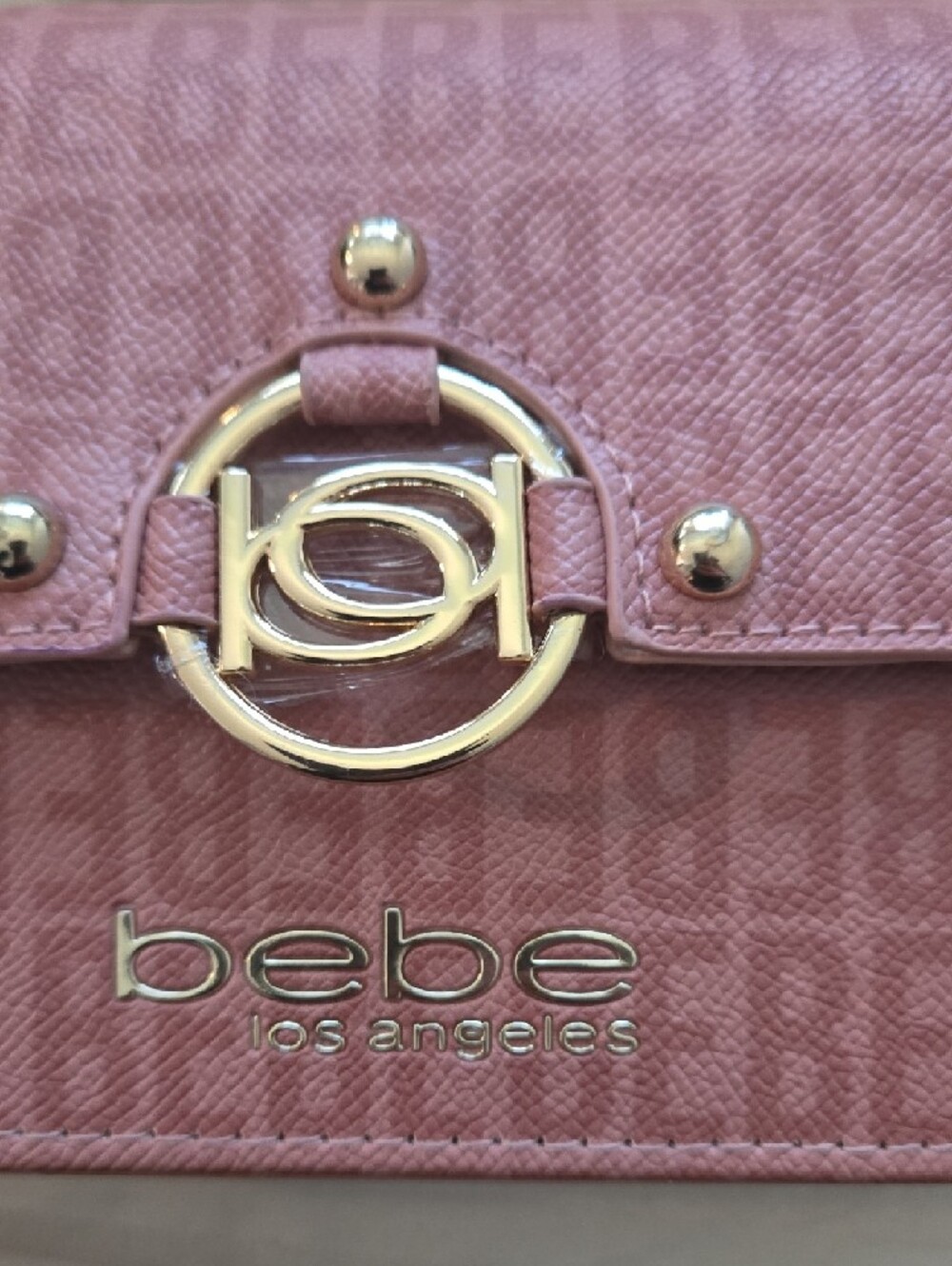 bebe Pink Quilted Logo Chain Crossbody with Gold Hardware NWT - Picture 4 of 8